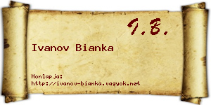 Ivanov Bianka névjegykártya