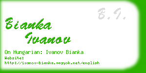 bianka ivanov business card